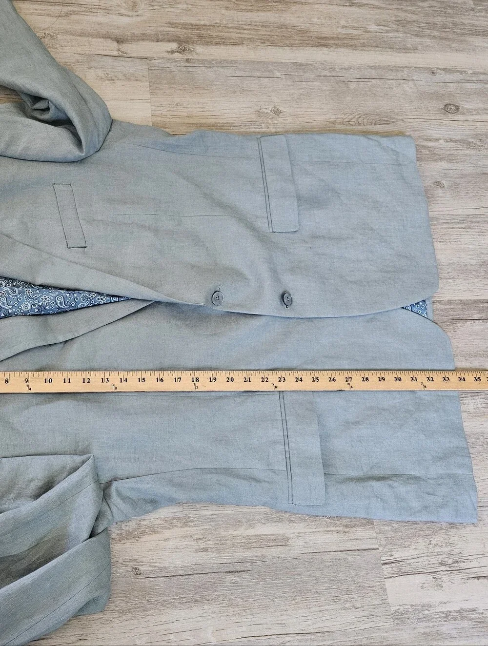Lauren Ralph Lauren Men's Light Green 100% Linen Paisley Lined Blazer 46L